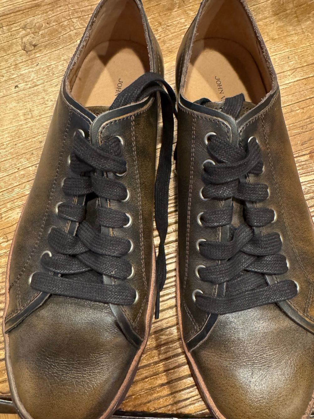 John Varvatos Men's Dark Brown Leather Lace-Up Sneakers